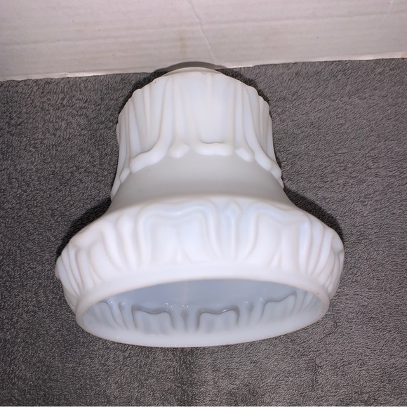 Neoclassical Satin/Bisque Finish White Glass Lamp Fluted Shades - 2 1/4" Fitter - Picture 2 of 5